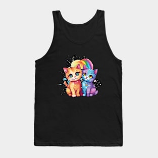 Purrfect Spectrum - Colorful Cats Tank Top